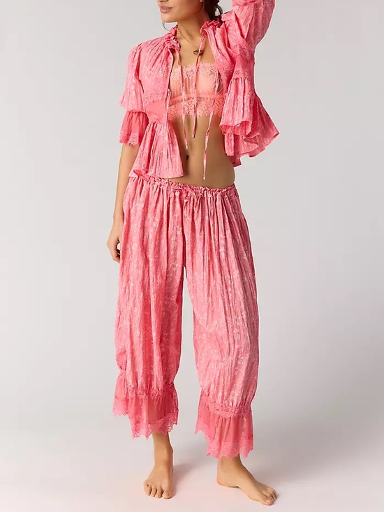 Free People Pants - Free People Forever Young Printed Bloomer Pants